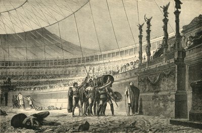 Gladiatorer, der hylder kejseren, før de sluttede sig til kamp, 1890. af Unbekannt