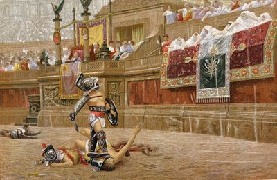 Gladiatorer i den romerske arena af Unbekannt