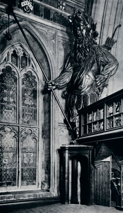 Gog Gogmagog, en af de to bygiganter, der blev brændt i London Guildhall-branden, 1940 af Unbekannt
