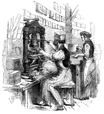 Guldblokeringspresse, 1886 af Unbekannt