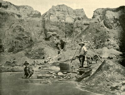 Guldgravere på arbejde nær Beechworth, Victoria, 1901. af Unbekannt