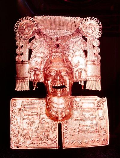 Guldvedhæng, der repræsenterer Mictlantecuhtli, aztekernes gud for de døde, 1400-tallet af Unbekannt