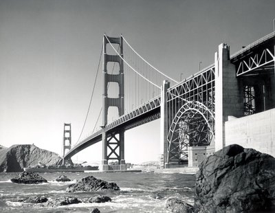 Golden Gate Bridge 1950, Californien (s/h-billede) af Unbekannt