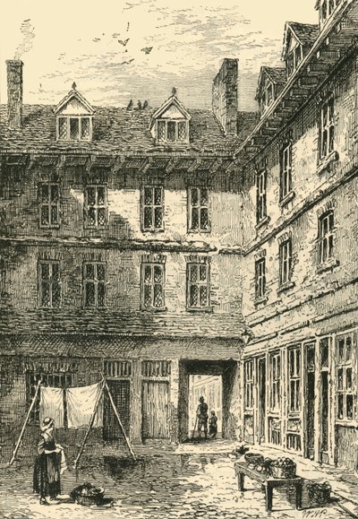 Goldsmiths House, Green Arbor Court, omkring 1800, c1872. af Unbekannt