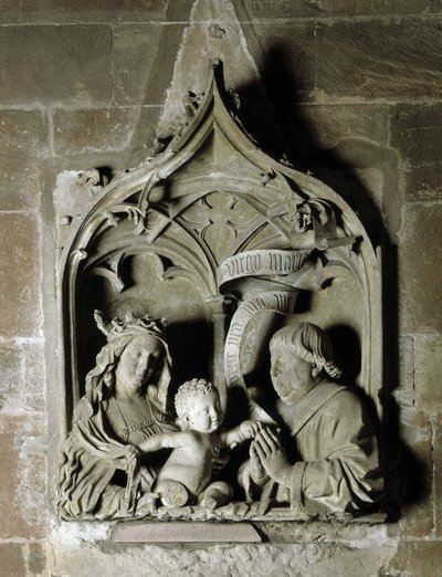 Gotisk kunst: epitafium af en kanonstenskulptur af Nicholas af Leiden. 1463 Notre Dame Cathedral Strasbourg (Bas-Rhin) af Unbekannt