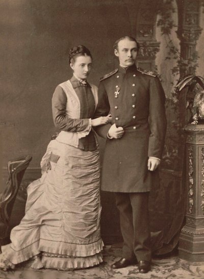 Storhertuginde Anastasia Mikhailovna af Rusland og storhertug Frederik Frans III, 1878. af Unbekannt