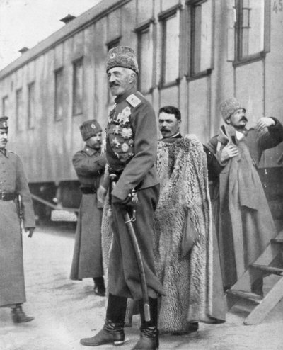 Storhertug Nikolai Nikolaevich, russisk general fra Første Verdenskrig, 16.-17. marts 1917 af Unbekannt