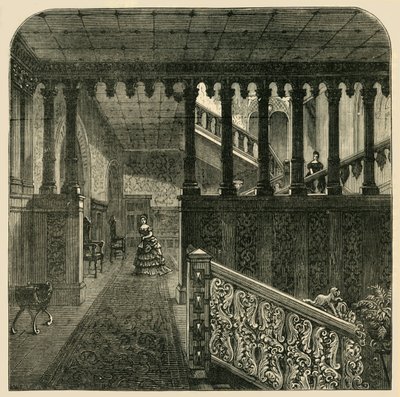 Grand Staircase, Holland House, c1876. af Unbekannt