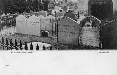 Grav af digteren William Wordsworth, Grasmere, Westmorland, 20. århundrede af Unbekannt