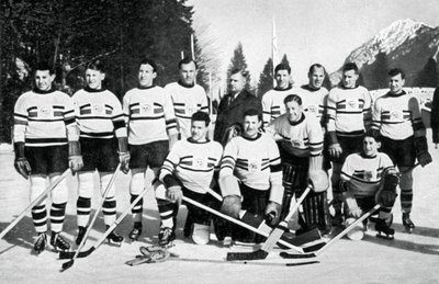 Storbritanniens ishockeyhold, Olympiske Vinterlege, Garmisch-Partenkirchen, Tyskland, 1936 af Unbekannt
