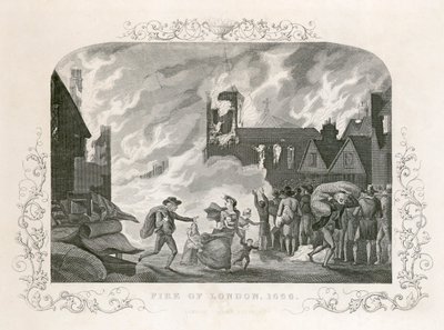 Great Fire of London, 1666 c1800-tallet af Unbekannt