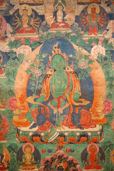 Grüne Tara Thangka, Budapest, Ungarn von Unbekannt
