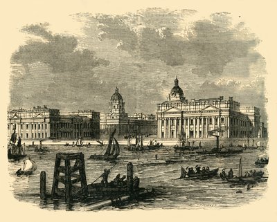 Greenwich Hospital, fra floden, c1878. af Unbekannt