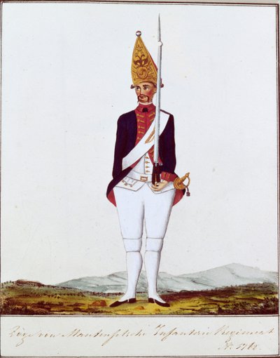 Grenader af Regiment Zöge von Manteuffel, 1762 af Unbekannt