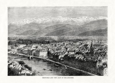 Grenoble og Alperne i Belledonne, Frankrig, 1879 af Unbekannt