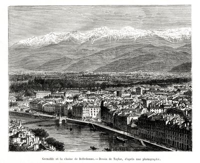 Grenoble fra Belledonne-området, Frankrig, 1886 af Unbekannt