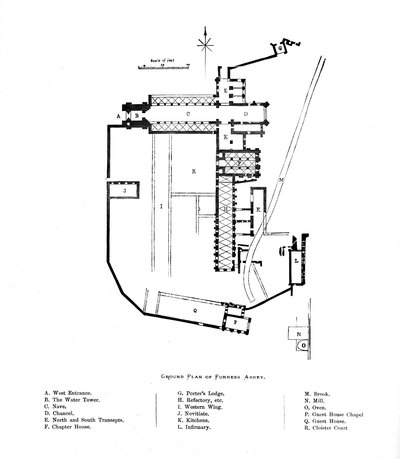 Grundplan for Furness Abbey, 1897 af Unbekannt