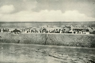 Bevogtning af bredderne af Suez-kanalen, 1919. af Unbekannt