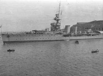 HMS Cardiff, britisk C-klasse let krydser, Malta, c1920