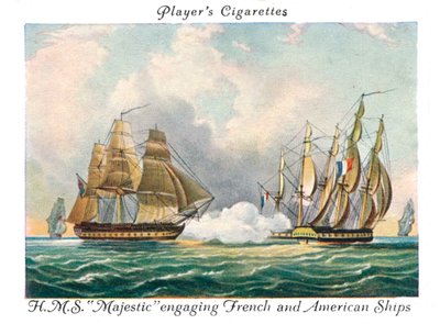 H.M.S Majestic engagerende franske og amerikanske skibe, 1936. af Unbekannt