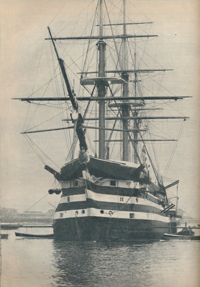 HMS Victory før hun blev flyttet til tørdok i 1922, 1936 af Unbekannt