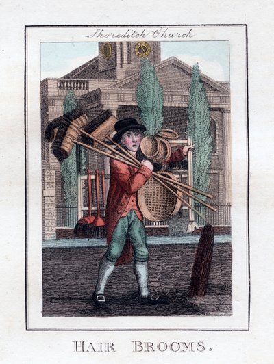 Hårkoste, Shoreditch Church, London, 1805 af Unbekannt