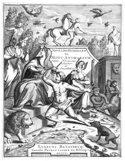 Halvtitel af De Motu Animalum af Giovanni Borelli, 1710 af Unbekannt
