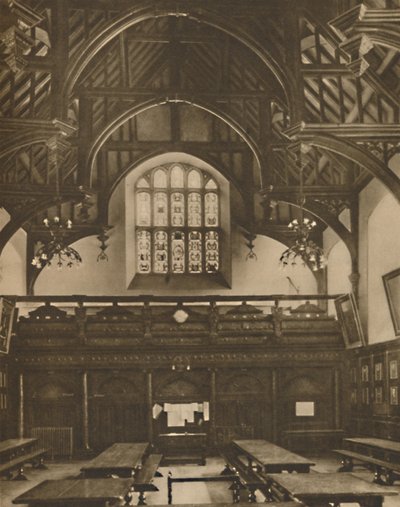 Hall of Grays Inn, hvor fejlens komedie blev opført i Shakespeares levetid, c1935. af Unbekannt