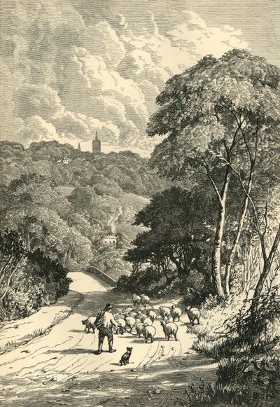 Hampstead, fra Kilburn Road, c1876. af Unbekannt