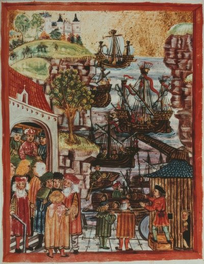Hansiske skibe 1497 / bog illuminator. af Unbekannt