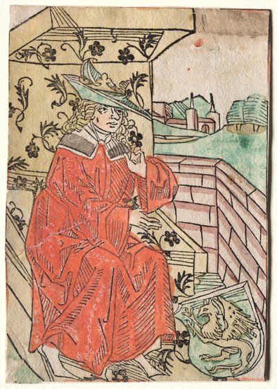 Hartlibs Alexander: Alexander siddende på tronen, 1400-tallet. af Unbekannt