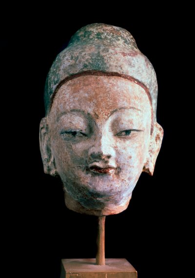 Buddhas hoved, fra ruinerne af gamle Idikutshari nær Turfan, 8.-9. af Unbekannt