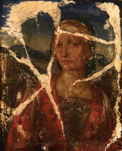 Head of a Young Woman, 1400-tallet. af Unbekannt