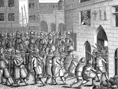 Henrik IV af Frankrig ser spaniernes afgang fra Paris, 22. marts 1594 af Unbekannt
