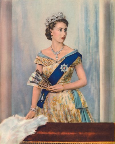 Hendes Majestæt Dronning Elizabeth II, c1953 af Unbekannt