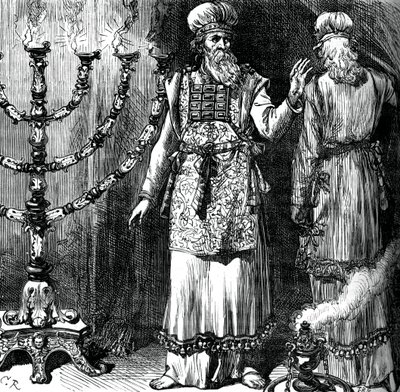 Ypperstepræster, der viser efoden og linnedklæderne, c1880 af Unbekannt