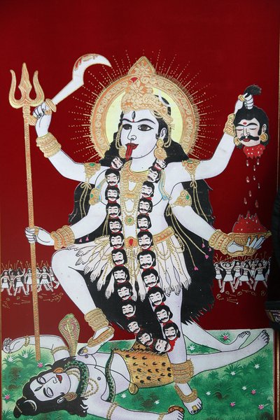 Hindu-gudinden Kali, Kathmandu, Nepal af Unbekannt