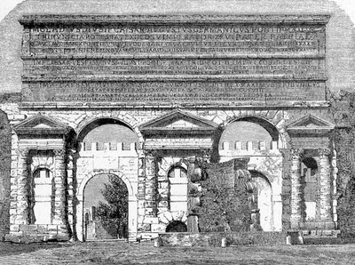 Det gamle Roms historie. Rom-stik af 1872 Porta Maggiore eller Porta Nevia af Unbekannt