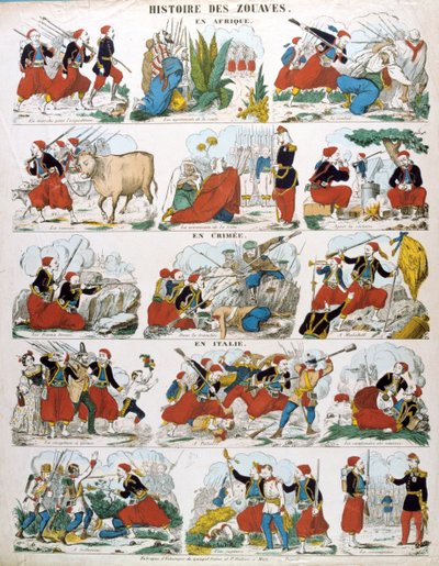 Zouavernes historie i Afrika, på Krim og i Italien, 1800-tallet af Unbekannt