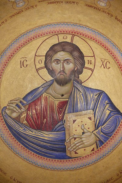 Den Hellige Gravs Kirke, Catholicons loft, Kristus Pantocrator mosaik, Jerusalem, Israel af Unbekannt