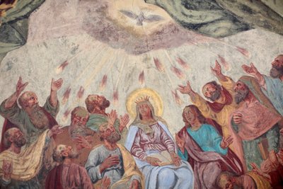Helligånds freskomaleri i Loreto kirke; Prag Tjekkiet af Unbekannt