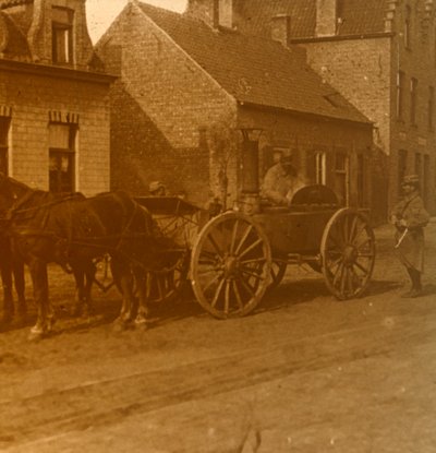 Hestetrukket køkken, c1914-c1918 af Unbekannt
