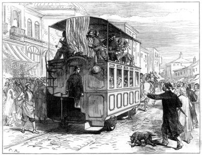 Hestetrukket sporvogn, Konstantinopel, 1877 af Unbekannt