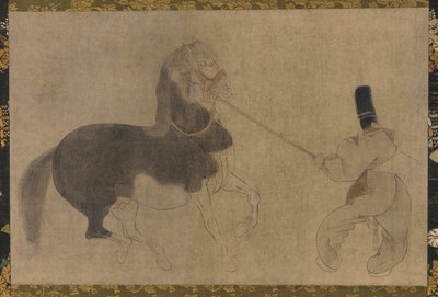 Hest og ledsager, Momoyama-perioden, 1568-1615. af Unbekannt