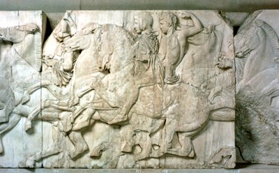 Ryttere fra Parthenon-frisen, 438-432 f.Kr af Unbekannt