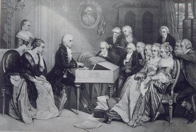 Huskoncert hos Mozart-familien i Wien, 1800-tallet af Unbekannt
