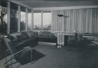 House at Los Angeles af Richard J Neutra. - Et interiørbillede af beboelseskvarteret, 1942 af Unbekannt