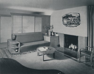Hus i Pomona, Californien - stuen fra den anden side af skillevæggen, 1942 af Unbekannt