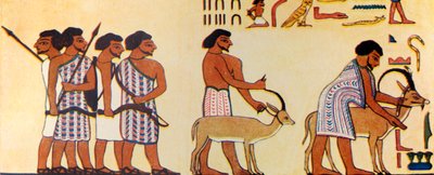 Hvordan en gammel egypter malede israelitternes komme ind i Egypten, c1930. af Unbekannt