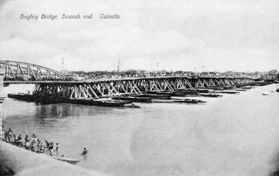 Howrah-broen over Hooghly-floden, Calcutta, Indien, begyndelsen af det 20. århundrede af Unbekannt